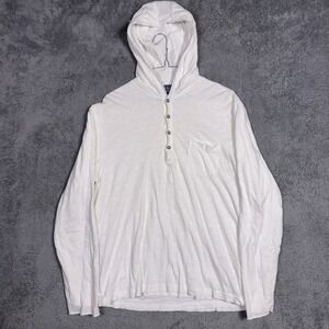 Vintage Polo Ralph Lauren Hoodie Mens LHenley Pima Cotton Thermal Double Layer
